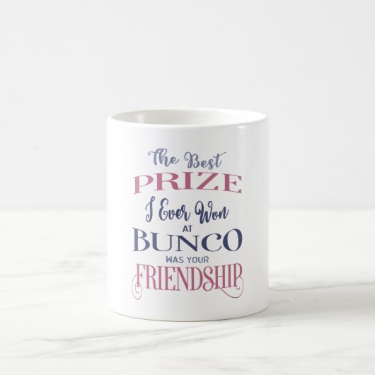 Bunco Friendship Typografie Pink Lila Kaffeetasse (Mittel)
