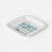 Bunco Fun Typografy Words Pappteller (Gewinkelt)