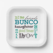 Bunco Fun Typografy Words Pappteller (Vorderseite)
