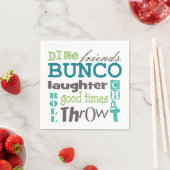 Bunco Fun TYpography Words Serviette (Beispiel)