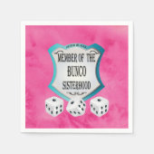 Bunco Fundraiser Hübsch Pink Dice Party Napkins Serviette (Vorderseite)
