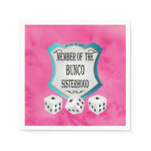 Bunco Fundraiser Hübsch Pink Dice Party Napkins