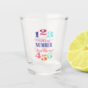 Bunco Funny, auf welcher Zahl sind wir? Schnapsglas