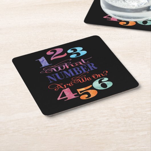 Bunco Funny, auf welcher Zahl sind wir?Wasserfarbe Rechteckiger Pappuntersetzer (angewinkelt)