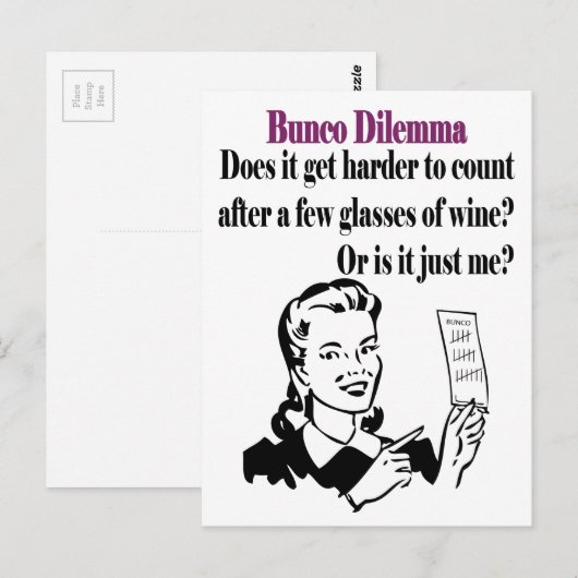 Bunco - Funny Dilema Postkarte (Vorne/Hinten)