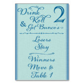 Bunco Funny Drink & Roll Table Card Nr. 2 von 4 Tischnummer (Rückseite)