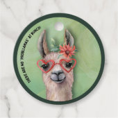 Bunco Funny Lllama Weihnachtsgeschenk Geschenkanhänger (Vorderseite)