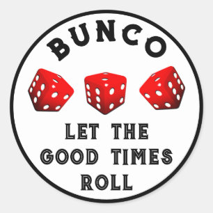 Bunco Game Night Classic Round Sticker