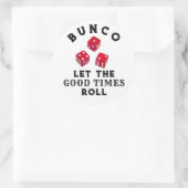 Bunco Game Night Classic Round Sticker (Tasche)