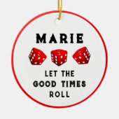 Bunco Game Night Classic Round Sticker Keramik Ornament (Vorne)