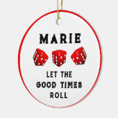 Bunco Game Night Classic Round Sticker Keramik Ornament (Links)