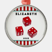 Bunco Game Night Holiday Geschenke Metal Ornament (Vorne)