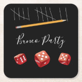 Bunco Game Night Lucky Red Dice Rechteckiger Pappuntersetzer (Vorderseite)