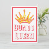 Bunco Game Night Queen Crown Watercolor Einladung (Stehend Vorderseite)