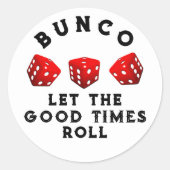 Bunco Game Night Runder Aufkleber (Vorderseite)