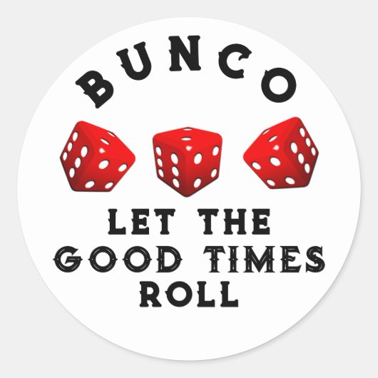 Bunco Game Night Runder Aufkleber (Vorderseite)