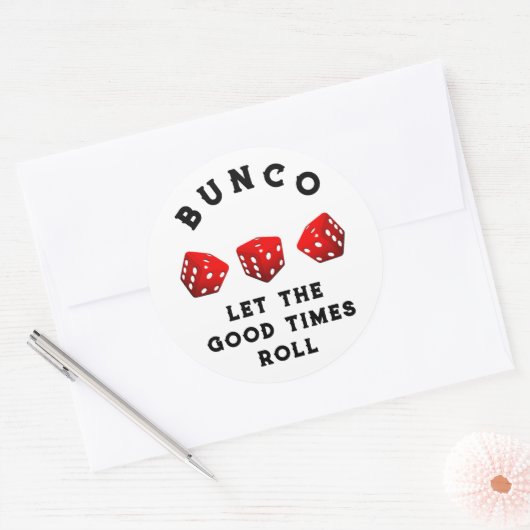 Bunco Game Night Runder Aufkleber (Umschlag)