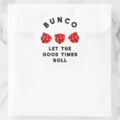 Bunco Game Night Runder Aufkleber (Tasche)