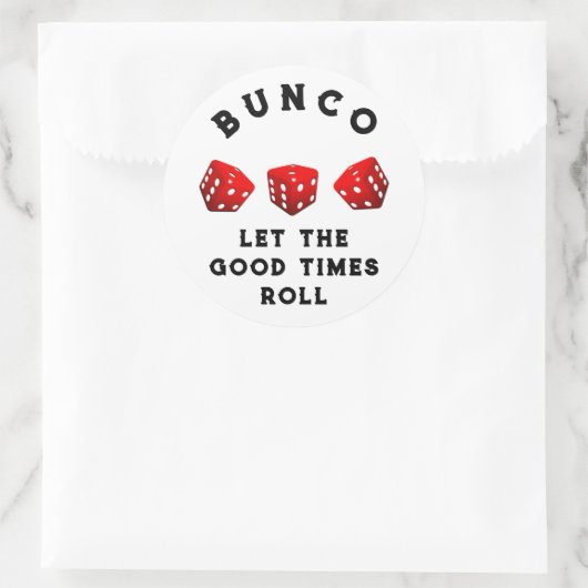 Bunco Game Night Runder Aufkleber (Tasche)