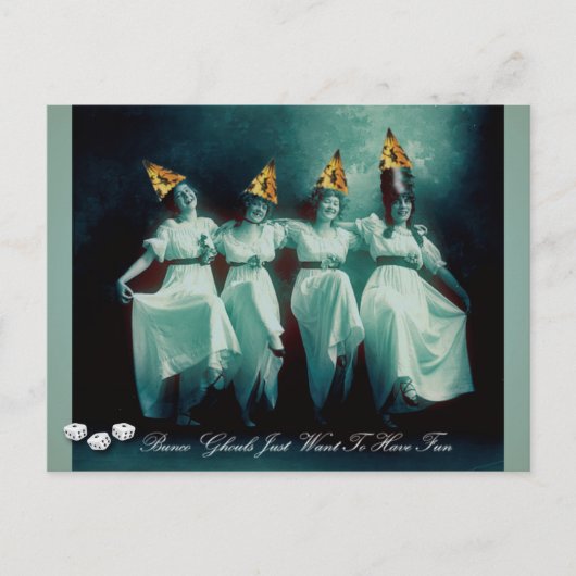 Bunco Ghouls einfach Gewollt, Spaß zu haben einlad Einladungspostkarte (Vorderseite)