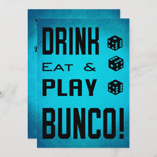 Bunco Girls Night Out Bunco Dice Einladung (Vorne/Hinten)