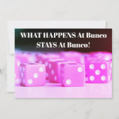 Bunco Girls Night Out Pink Dice Party Einladung (Vorderseite)