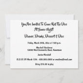 Bunco Girls Night Out Rosa Diät Einladung (Rückseite)