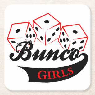 Bunco Girls Rechteckiger Pappuntersetzer