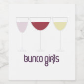 Bunco Girls Weinetikett (Einzelnes Label)