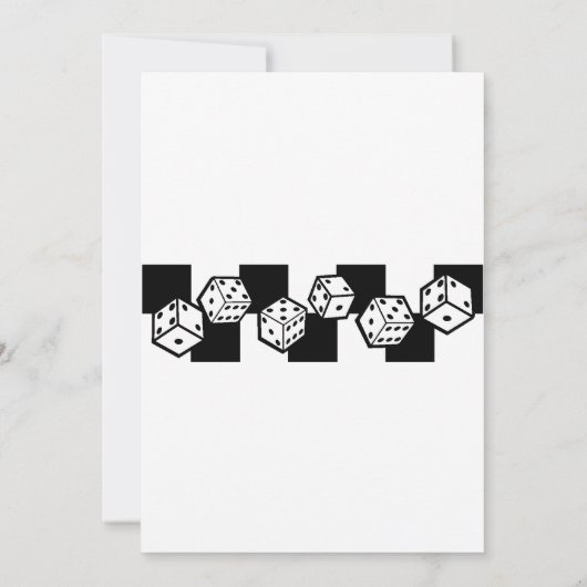 Bunco Glücksspiel rollende Würfel las vegas Thema Einladung (Rückseite)