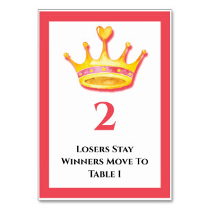 Bunco Gold Crown Table 2 of 5 card  Tischnummer