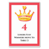 Bunco Gold Crown Table 4 of 5 card Tischnummer (Vorderseite)