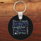Bunco Good Times Dice Friends Modern Blue & Lila Schlüsselanhänger (Vorderseite)