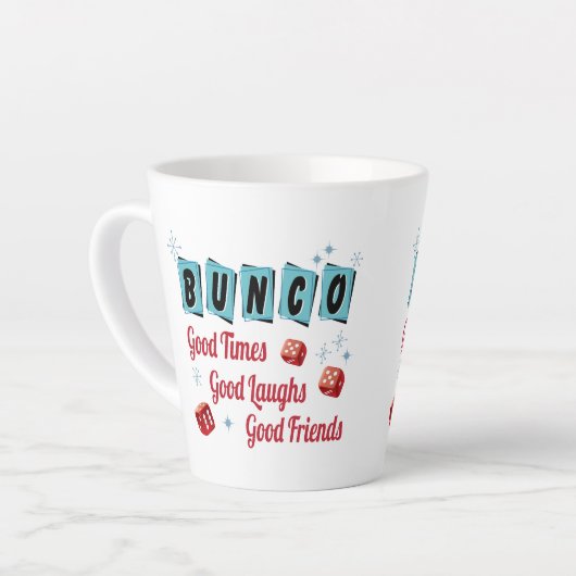 Bunco Good Times Freundschaft Würfel Retro Milchtasse (Linke Ecke)