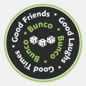 Bunco gute Freunde Runder Aufkleber (Vorderseite)