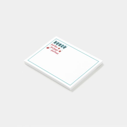 Bunco gute Zeiten gute Freunde Retro Würfel Post-it Klebezettel (angewinkelt)