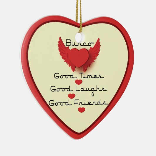 bunco gute Zeiten mit Herzen Keramikornament (Rechts)