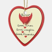 bunco gute Zeiten mit Herzen Keramikornament (Links)