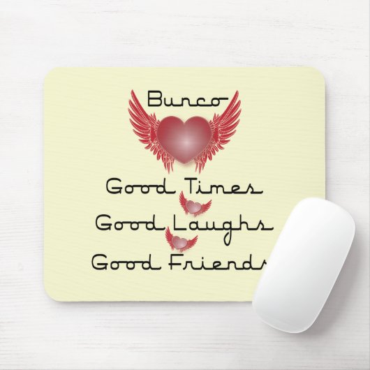 bunco gute Zeiten mit Herzen und Flügeln Mousepad (Mit Mouse)