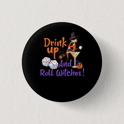 Bunco Halloween Drinup and Roll Hexen Dice Gam Button (Vorderseite)