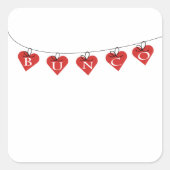 Bunco Heart Banner Quadratischer Aufkleber (Vorderseite)