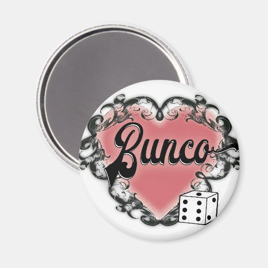 Bunco-Herz-Tattoo Magnet (Vorderseite/Rückseite)