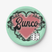 bunco Herztätowierung Pappteller (Vorderseite)