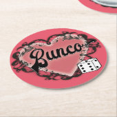 bunco Herztätowierung Runder Pappuntersetzer (Angewinkelt)