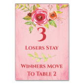 Bunco Hübsche Blume, Tabelle Karte #3 (Rückseite)