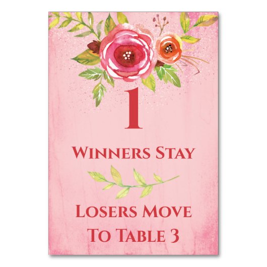 Bunco Hübsche Blume, Tabelle Karte Nr. 1 (Vorderseite)