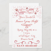 Bunco Invite - Ribbon und Würfel Einladung (Vorne/Hinten)