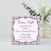 Bunco Kariert Girls Night Out Einladung (Stehend Vorderseite)
