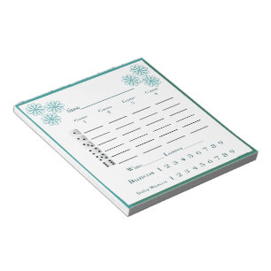 bunco Kerbeauflage - Blumen Notizblock