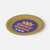 Bunco Königin-Krone und Würfel Pappteller (Schrägansicht)